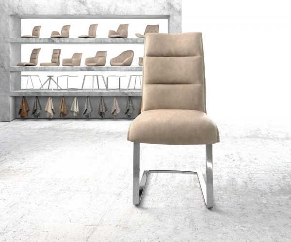 Jídelní židle Xantus-Flex Béžová Vintage Cantilever Flat Chrome Plated - Image 2
