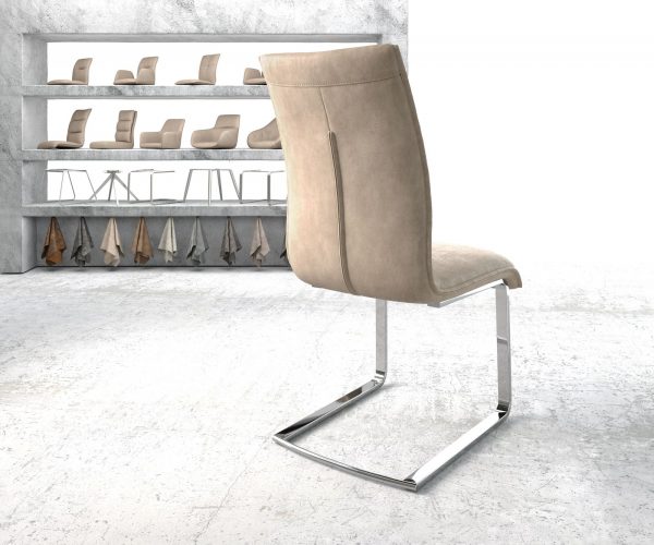 Jídelní židle Xantus-Flex Béžová Vintage Cantilever Flat Chrome Plated - Image 3