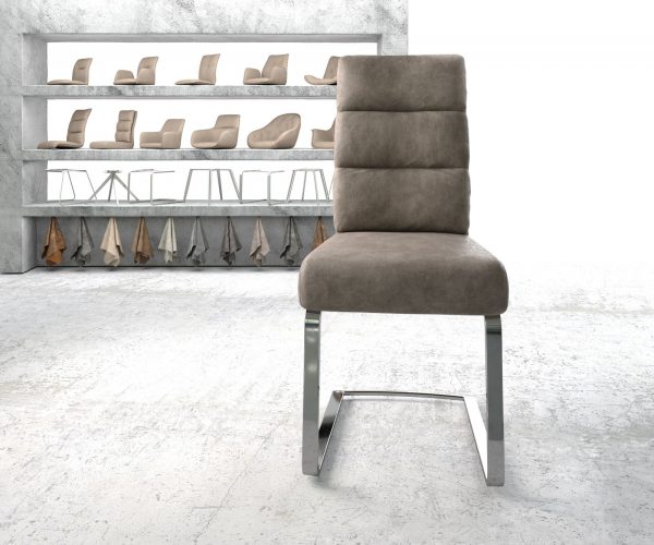 Jídelní židle Pela-Flex Taupe Vintage Cantilever Flat Chrome-plated - Image 2