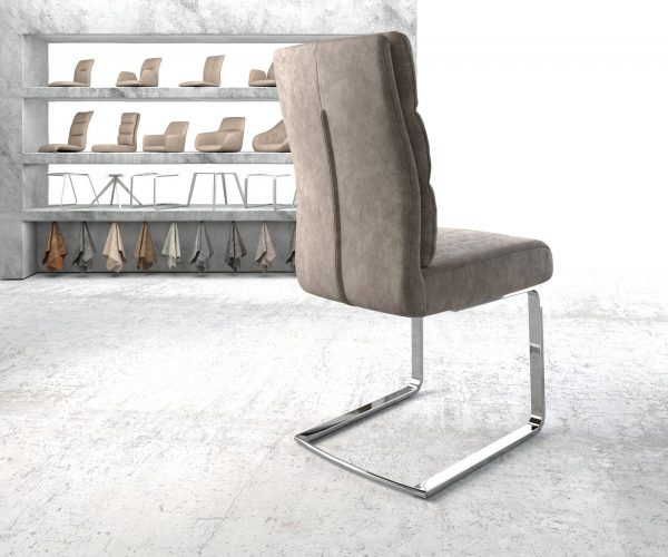 Jídelní židle Pela-Flex Taupe Vintage Cantilever Flat Chrome-plated - Image 3