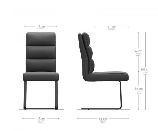 Jídelní židle Pela-Flex Anthracite Vintage Cantilever Flat Chrome-plated - Image 5