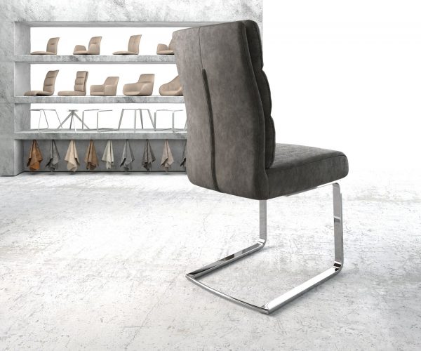 Jídelní židle Pela-Flex Anthracite Vintage Cantilever Flat Chrome-plated - Image 3