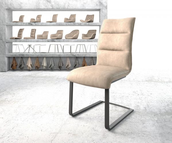 Jídelní židle Xantus-Flex Béžová Vintage Cantilever Flat Černá