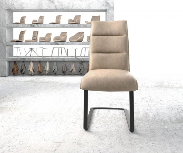 Jídelní židle Xantus-Flex Béžová Vintage Cantilever Flat Černá - Image 2