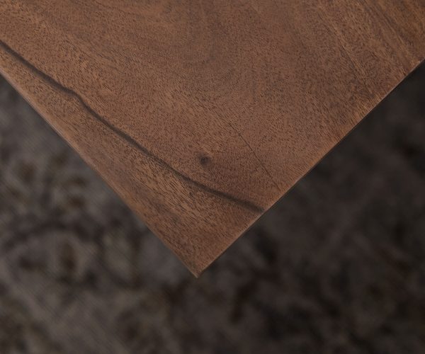 Jídelní stůl Edge 140x90 akácie hnědá nerezová ocel úzká švýcarská hrana - Image 6