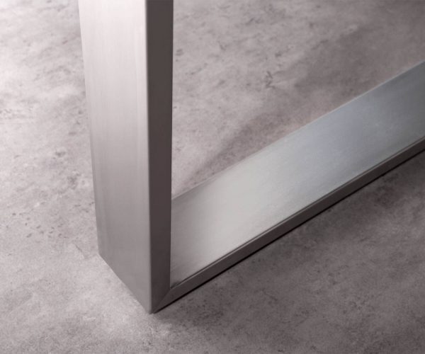 Jídelní stůl Edge 200x100 akácie platina nerezová ocel úzká švýcarská hrana - Image 8