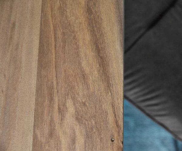 Jídelní stůl Edge 140x90 XL přírodní sheesham nerezová ocel široká - Image 6