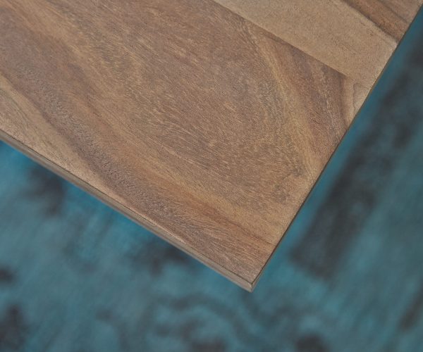 Jídelní stůl Edge 140x90 XL přírodní sheesham nerezová ocel široká - Image 5