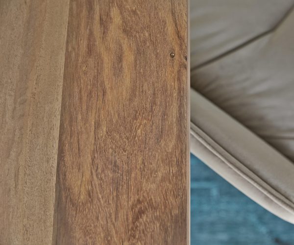 Jídelní stůl Edge 140x90 XL přírodní sheesham nerezová ocel úzká - Image 6