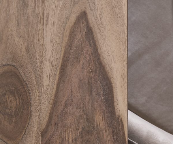 Jídelní stůl Edge 200x100 sheesham přírodní nerezová ocel široká podnož švýcarská hrana - Image 7