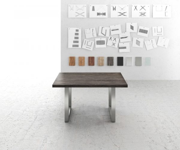 Jídelní stůl Edge 140x90 XL akácie platina nerezová ocel široká - Image 2
