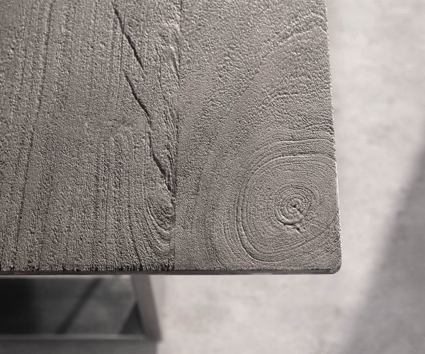Jídelní stůl Edge 200x100 akácie platina nerezová ocel široká podnož švýcarská hrana - Image 6