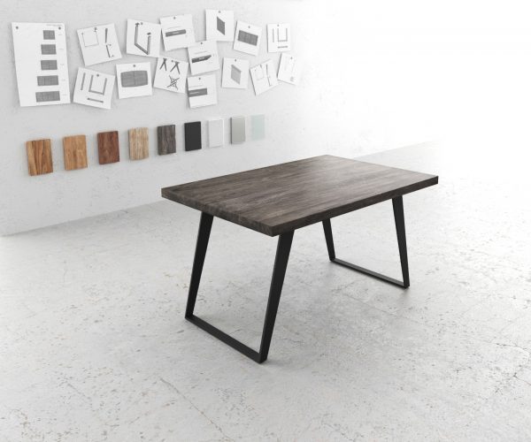 Jídelní stůl Hrana 140x90 XL akácie platina kov šikmý