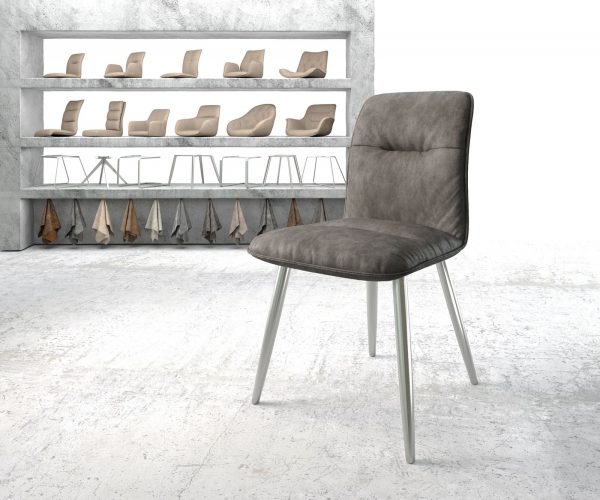 Jídelní židle Vinjo-Flex Anthracite Vintage 4-nohá kuželová nerezová ocel
