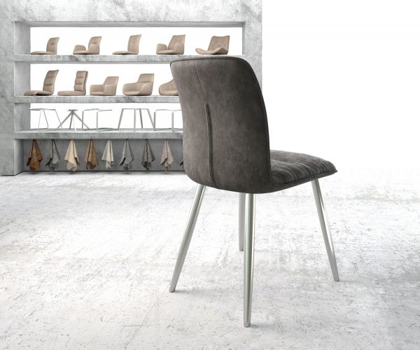 Jídelní židle Vinjo-Flex Anthracite Vintage 4-nohá kuželová nerezová ocel - Image 3