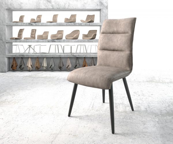 Jídelní židle Xantus-Flex Taupe Vintage 4-nohá kónická Černá