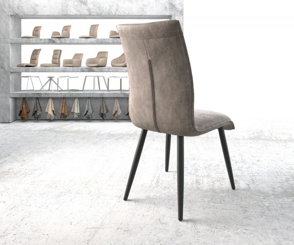 Jídelní židle Xantus-Flex Taupe Vintage 4-nohá kónická Černá - Image 3