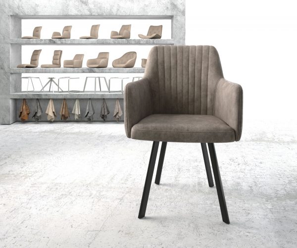 Křeslo Greg-Flex Taupe Vintage 4-noha oválná Černá - Image 2