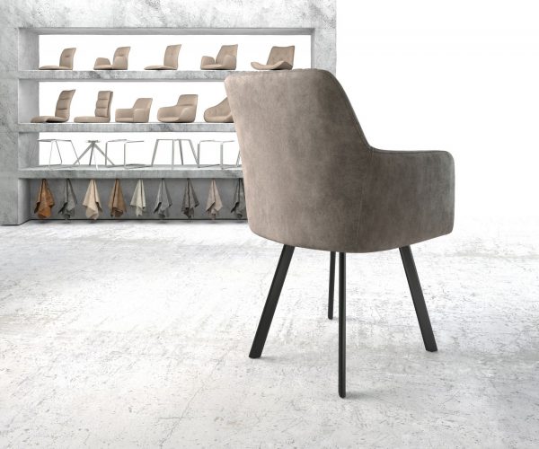 Křeslo Greg-Flex Taupe Vintage 4-noha oválná Černá - Image 3