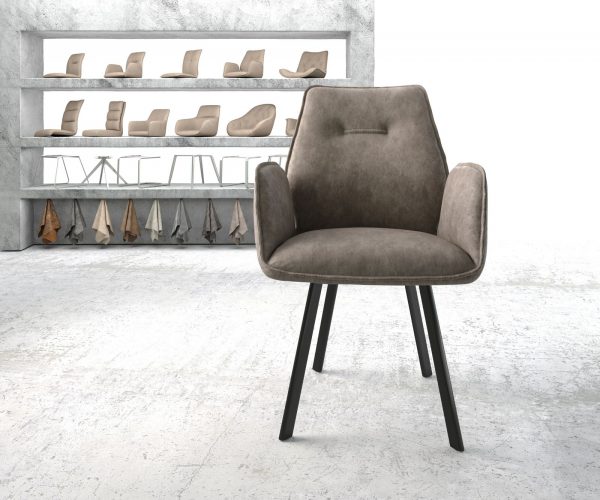 Křeslo Zoa-Flex Taupe Vintage 4-nohé oválné Černé - Image 2
