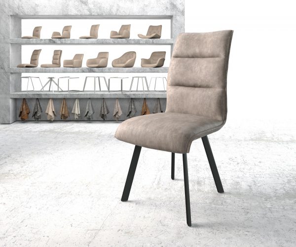 Jídelní židle Xantus-Flex Taupe Vintage 4-nohá oválná Černá