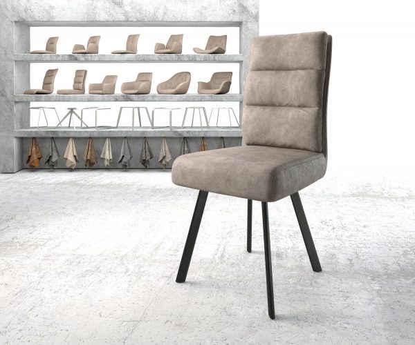 Jídelní židle Pela-Flex Taupe Vintage 4-nohá oválná Černá