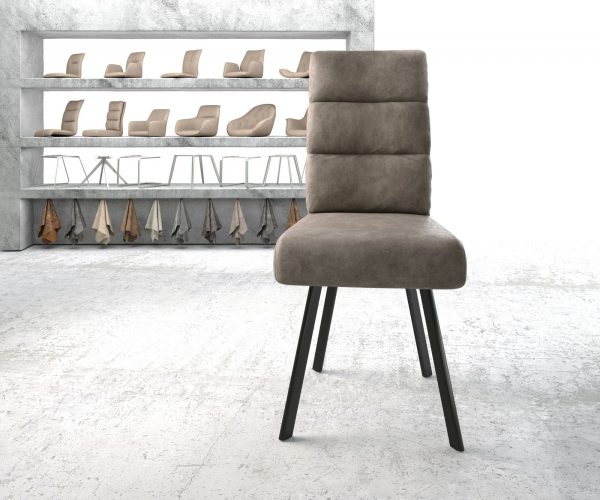 Jídelní židle Pela-Flex Taupe Vintage 4-nohá oválná Černá - Image 2