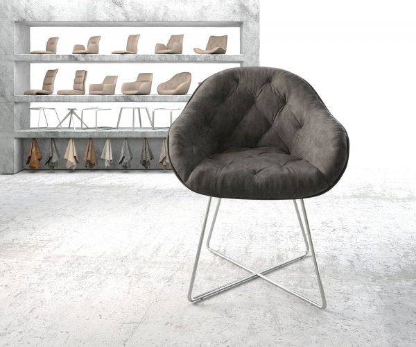 Křeslo Gaio-Flex Anthracite Vintage X-rám nerezová ocel - Image 2