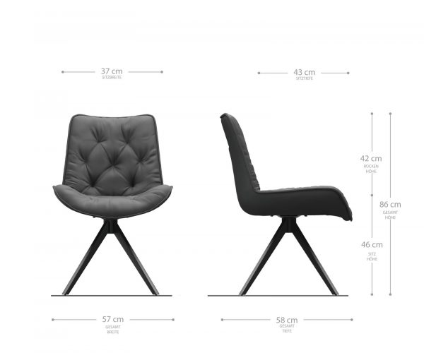Otočná židle Taimi-Flex hnědá vintage křížová podnož hranatá otočná z nerezové oceli - Image 5
