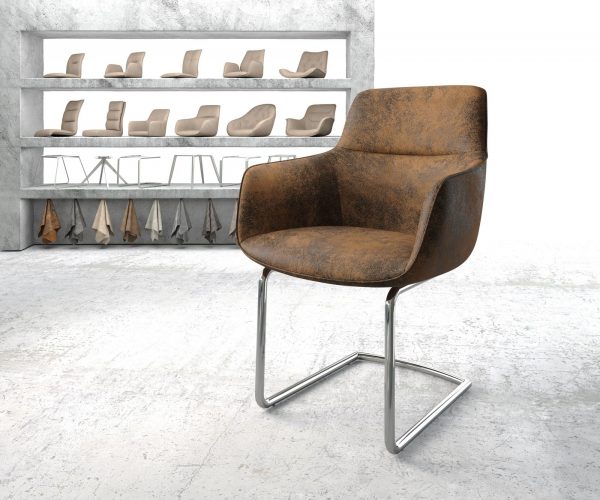 Jídelní židle Pejo-Flex Hnědá Vintage Cantilever Round chromovaná