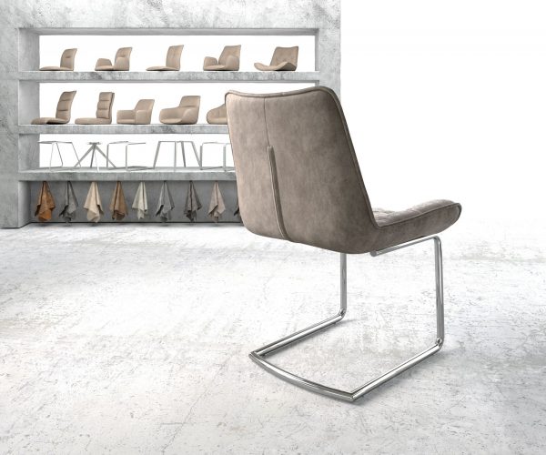 Jídelní židle Taimi-Flex Taupe Vintage Cantilever Round chromovaná - Image 3