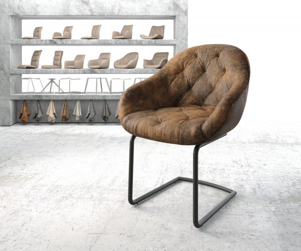 Křeslo Gaio-Flex Hnědá Vintage Cantilever Round Černá