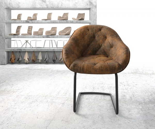 Křeslo Gaio-Flex Hnědá Vintage Cantilever Round Černá - Image 2