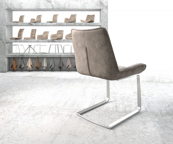Jídelní židle Taimi-Flex taupe vintage konzolová podnož plochá nerezová ocel - Image 3