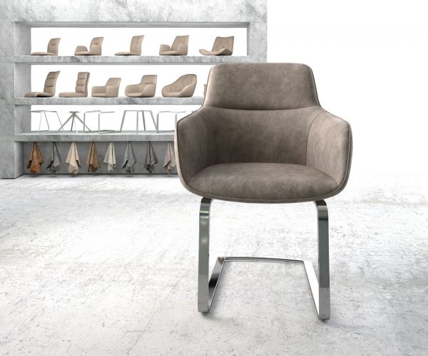 Jídelní židle Pejo-Flex Taupe Vintage Cantilever Flat Chrome-plated - Image 2