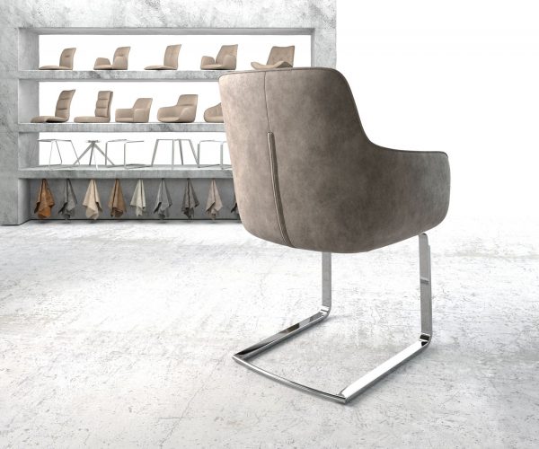 Jídelní židle Pejo-Flex Taupe Vintage Cantilever Flat Chrome-plated - Image 3