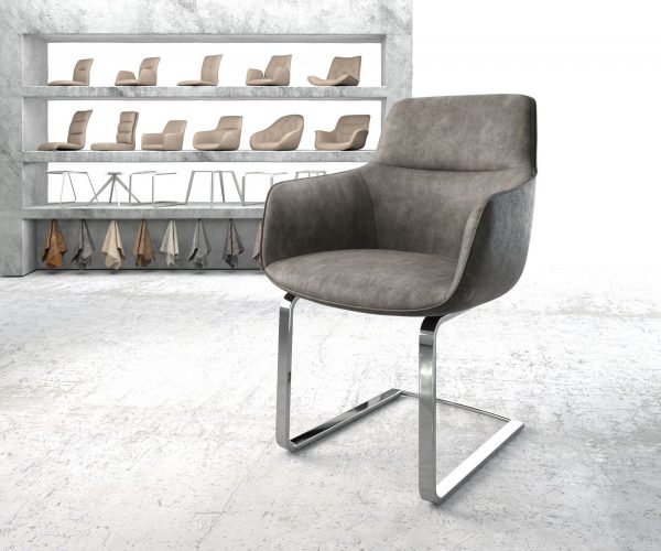 Jídelní židle Pejo-Flex Anthracite Vintage Cantilever Flat Chrome-plated