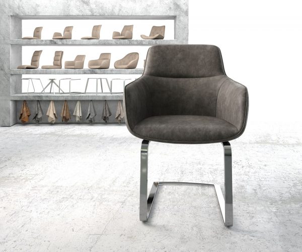 Jídelní židle Pejo-Flex Anthracite Vintage Cantilever Flat Chrome-plated - Image 2