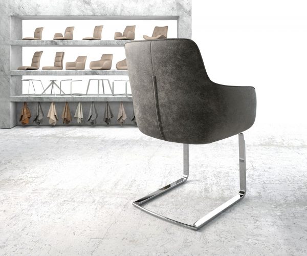 Jídelní židle Pejo-Flex Anthracite Vintage Cantilever Flat Chrome-plated - Image 3