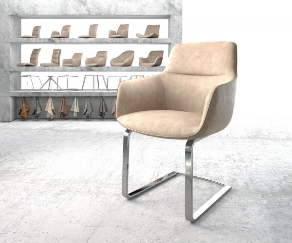 Jídelní židle Pejo-Flex Béžová Vintage Cantilever Flat Chrome Plated