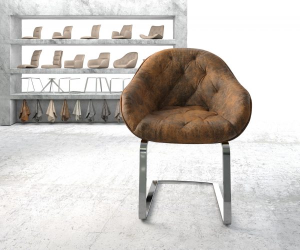 Křeslo Gaio-Flex Hnědá Vintage Cantilever Flat Pochromované - Image 2