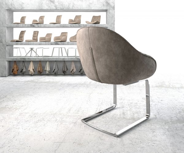 Křeslo Gaio-Flex Taupe Vintage Cantilever Flat Chrome-plated - Image 3