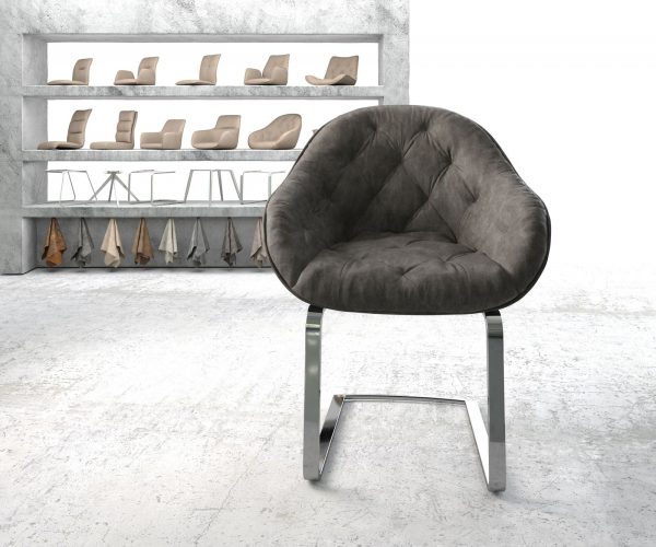 Křeslo Gaio-Flex Anthracite Vintage Cantilever Flat Chrome-plated - Image 2