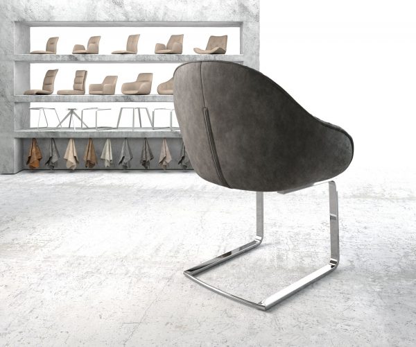 Křeslo Gaio-Flex Anthracite Vintage Cantilever Flat Chrome-plated - Image 3