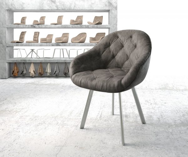 Křeslo Gaio-Flex Anthracite Vintage 4-nohé oválné z nerezové oceli