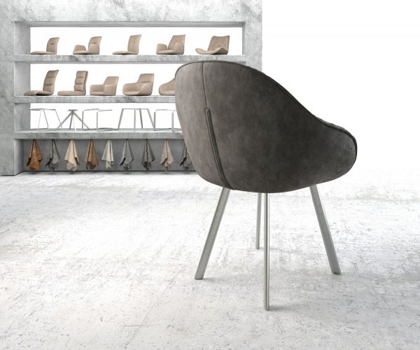 Křeslo Gaio-Flex Anthracite Vintage 4-nohé oválné z nerezové oceli - Image 3