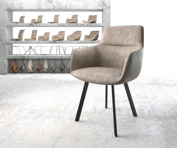Jídelní židle Pejo-Flex Taupe Vintage 4-nohá oválná Černá