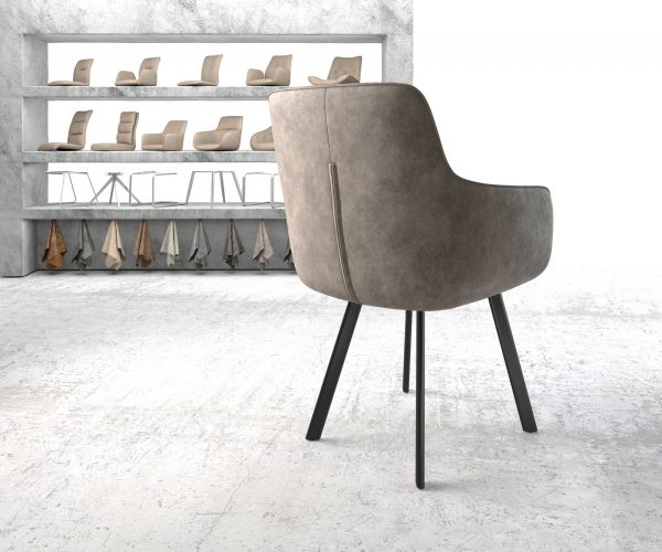 Jídelní židle Pejo-Flex Taupe Vintage 4-nohá oválná Černá - Image 3