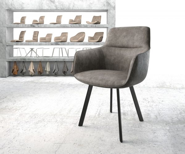 Jídelní židle Pejo-Flex Anthracite Vintage 4-nohá oválná Černá