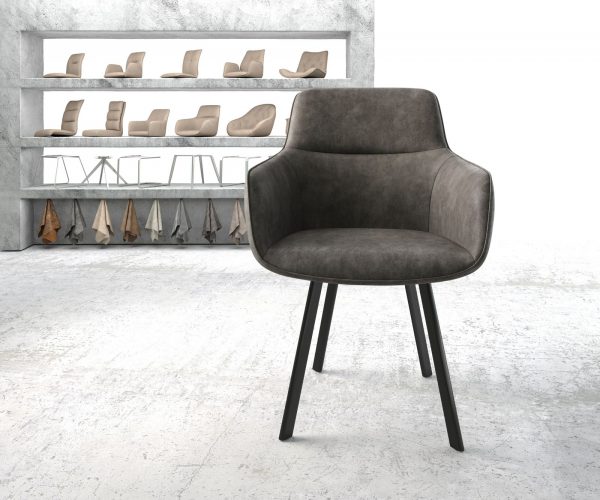 Jídelní židle Pejo-Flex Anthracite Vintage 4-nohá oválná Černá - Image 2